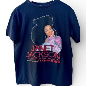 USA Strong Black T-Shirts Janet Jackson Together Again Tour T-Shirt Medium
